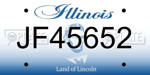 JF45652 Illinois License Plate