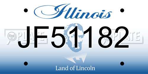 JF51182 Illinois License Plate