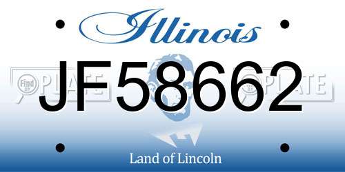 JF58662 Illinois License Plate