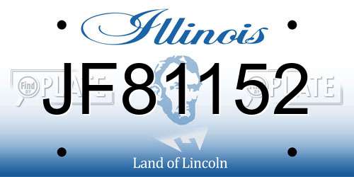 JF81152 Illinois License Plate