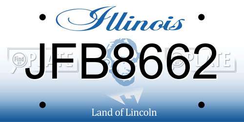 JFB8662 Illinois License Plate