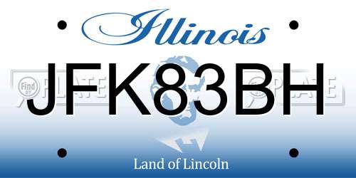 JFK83BH Illinois License Plate
