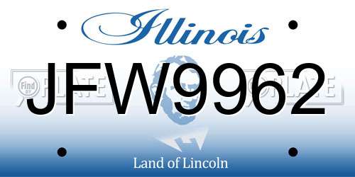 JFW9962 Illinois License Plate