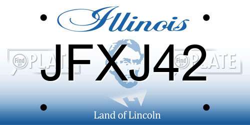JFXJ42 Illinois License Plate