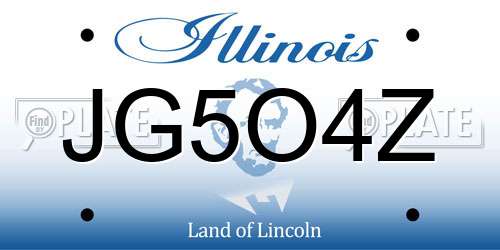 JG5O4Z Illinois License Plate
