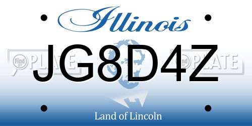 JG8D4Z Illinois License Plate