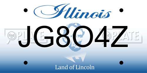 JG8O4Z Illinois License Plate