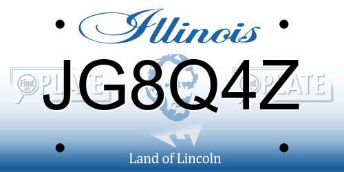 JG8Q4Z Illinois License Plate