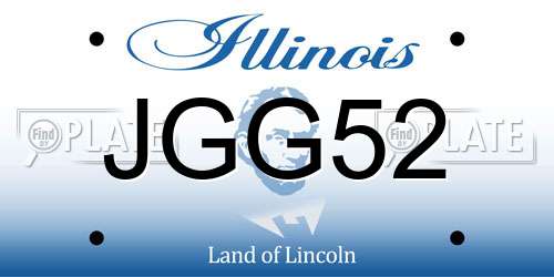 JGG52 Illinois License Plate
