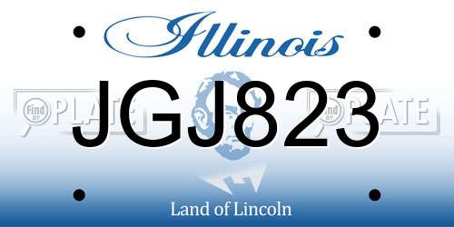 JGJ823 Illinois License Plate