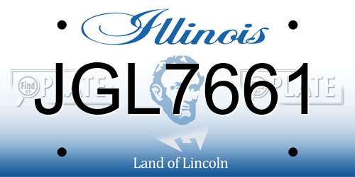 JGL7661 Illinois License Plate