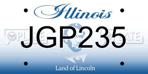 JGP235 Illinois License Plate
