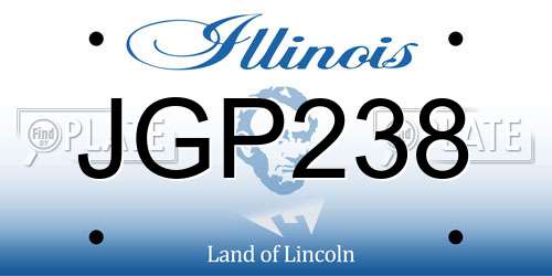 JGP238 Illinois License Plate