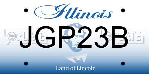 JGP23B Illinois License Plate