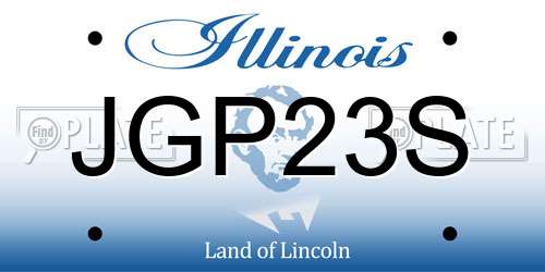 JGP23S Illinois License Plate