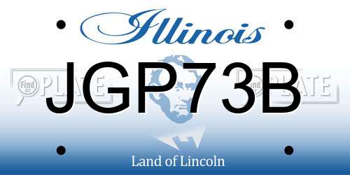 JGP73B Illinois License Plate