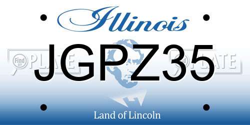 JGPZ35 Illinois License Plate