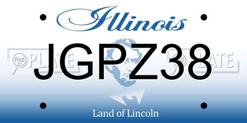 JGPZ38 Illinois License Plate