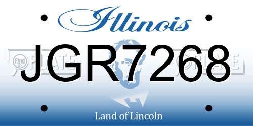 JGR7268 Illinois License Plate