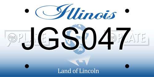 JGS047 Illinois License Plate