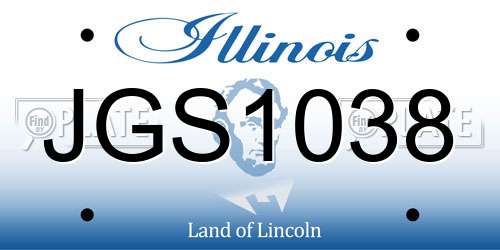JGS1038 Illinois License Plate