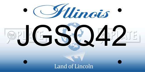 JGSQ42 Illinois License Plate