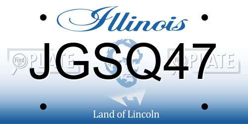 JGSQ47 Illinois License Plate