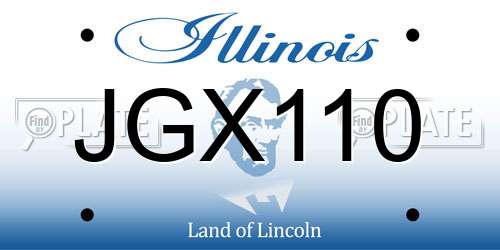 JGX110 Illinois License Plate