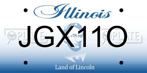 JGX11O Illinois License Plate