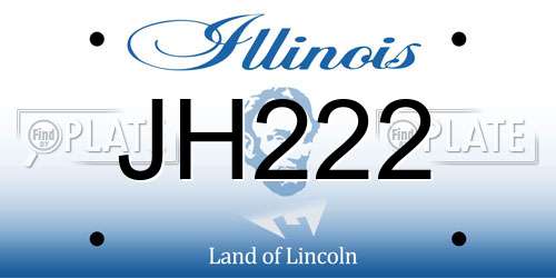 JH222 Illinois License Plate