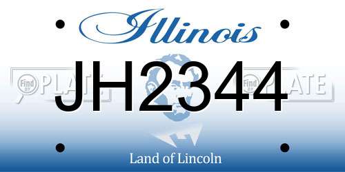 JH2344 Illinois License Plate