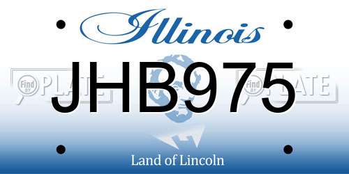 JHB975 Illinois License Plate