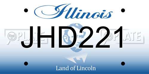 JHD221 Illinois License Plate