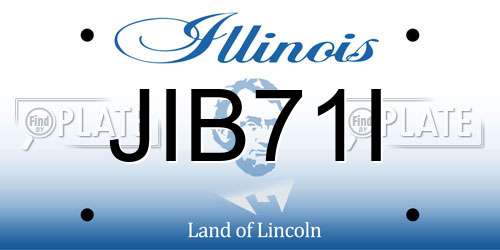 JIB71I Illinois License Plate