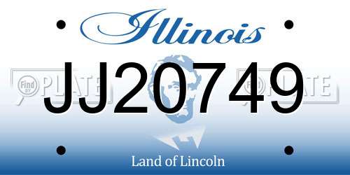 JJ20749 Illinois License Plate