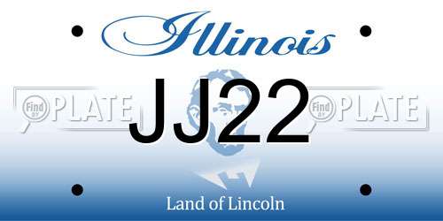 JJ22 Illinois License Plate