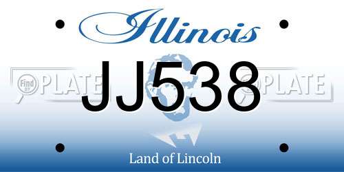 JJ538 Illinois License Plate
