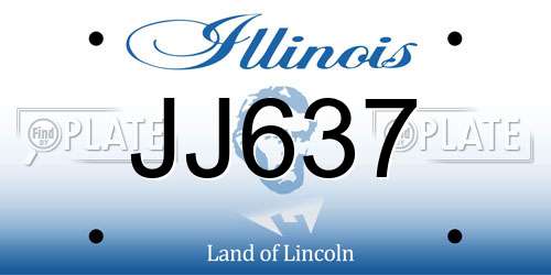 JJ637 Illinois License Plate