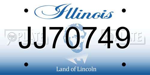 JJ70749 Illinois License Plate