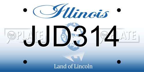 JJD314 Illinois License Plate
