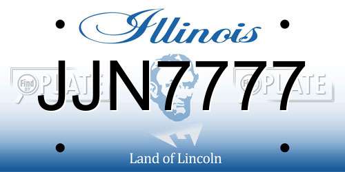 JJN7777 Illinois License Plate