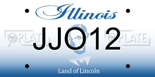 JJO12 Illinois License Plate