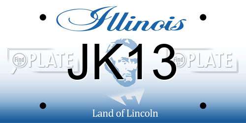 JK13 Illinois License Plate