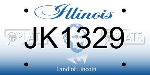 JK1329 Illinois License Plate