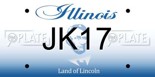 JK17 Illinois License Plate