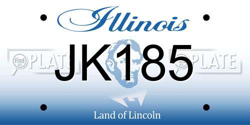 JK185 Illinois License Plate
