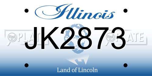 JK2873 Illinois License Plate