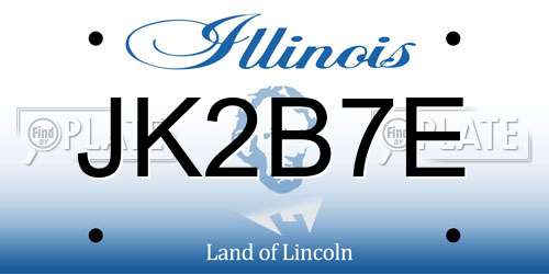 JK2B7E Illinois License Plate