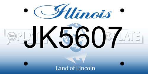 JK5607 Illinois License Plate