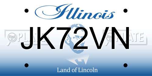 JK72VN Illinois License Plate